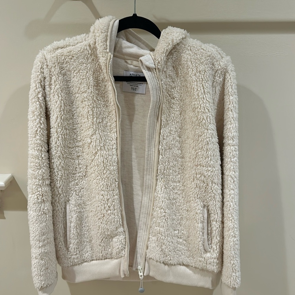 Super cute and soft Athleta fleece zip up hoodie.